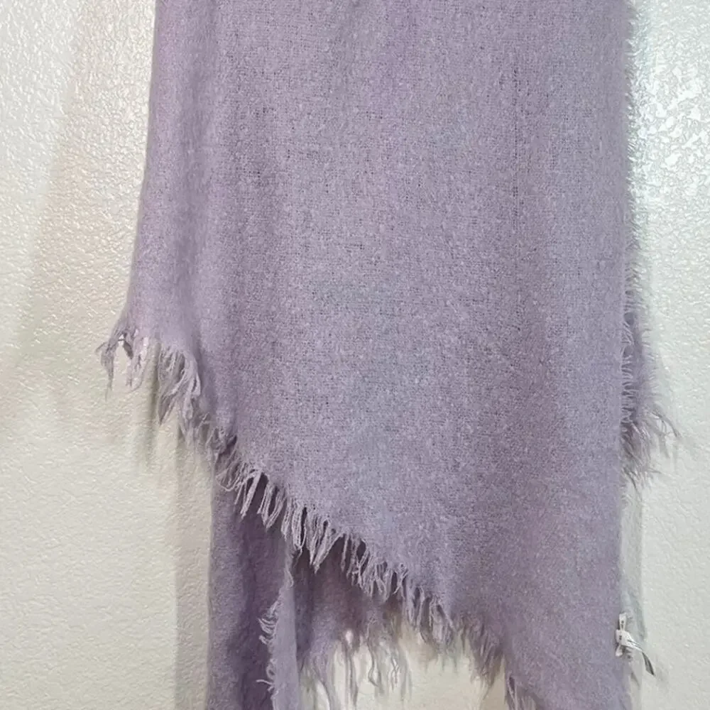Anthropologie Soft Lilac Fringed Scarf Wrap Pashmina knot purple